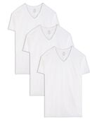 Tall Men's White V- Neck T-Shirts, 3 Pack White