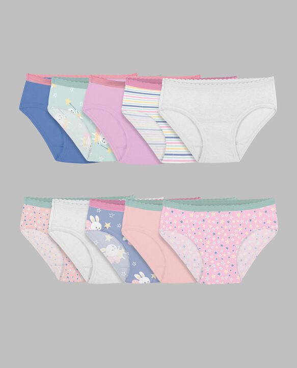 Girls' Eversoft® Hipster Underwear, Assorted 10 Pack ASSORTED