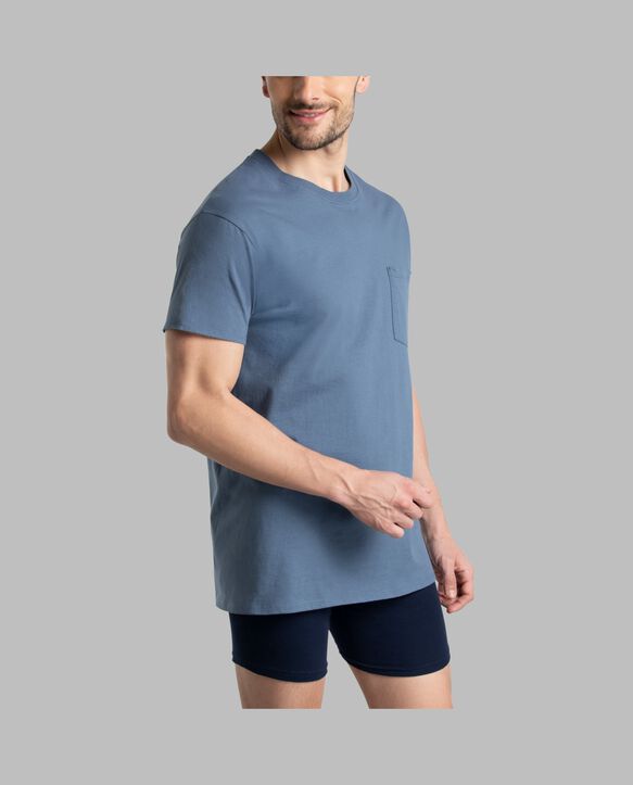 Men’s Short Sleeve Pocket T-Shirt, Assorted 6 Pack Assorted