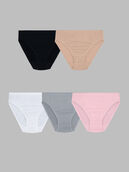 Women's Breathable Micro-Mesh Hi-Cut Panty, Assorted 5 pack PMBRB1FM