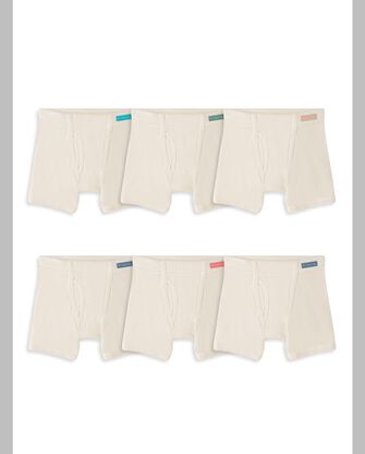 Toddler Boys' Natural Cotton Boxer Briefs, 6 Pack Assorted