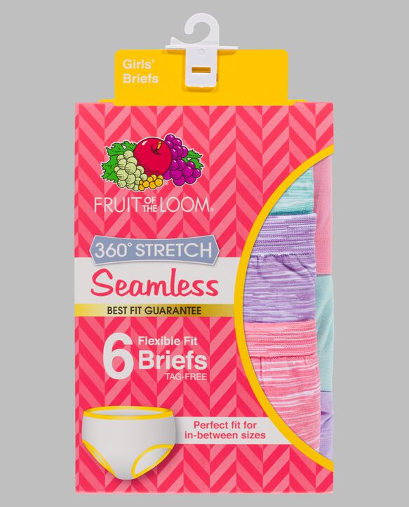 Girls' Seamless Classic Briefs, Assorted 6 Pack ASSORTED