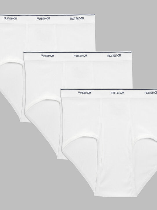 Pack Of 3 Printed Cotton Briefs In White Color-14004