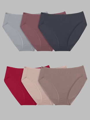 Women's Microfiber Hi-Cut Panty, Assorted 6 Pack 