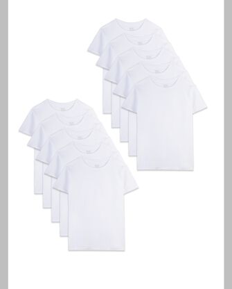 Toddler Boys’ Classic White Crew T-Shirts, 10 Pack (Little Boys) 