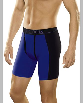 Men's Breathable with Ultra Flex Long Leg Boxer Briefs, 3 Pack 