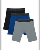 Men's Breathable Lightweight Micro-Mesh Long Leg Boxer Briefs, Assorted 3 Pack ASSORTED