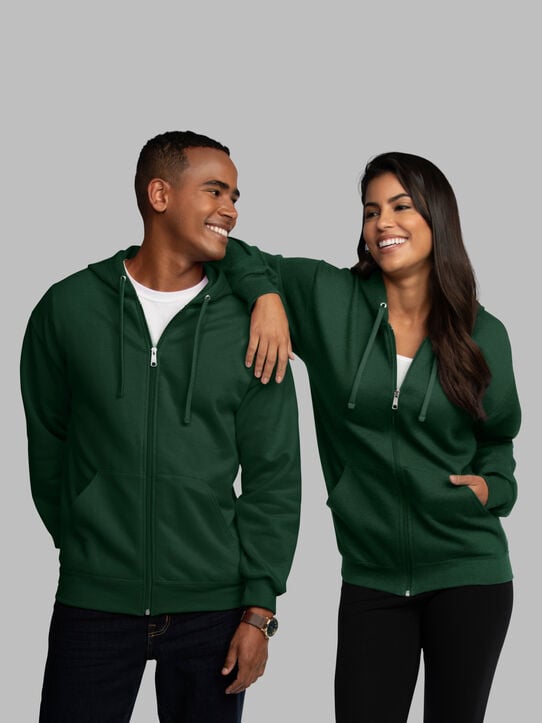 EverSoft®  Fleece Full Zip Hoodie Sweatshirt Green