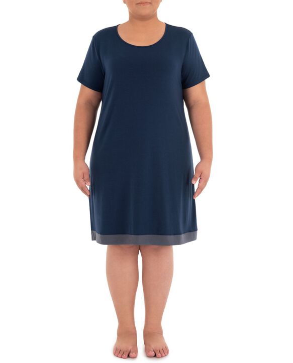 Women's Plus Soft & Breathable Plus Size Pajama Sleepshirt MIDNIGHT BLUE
