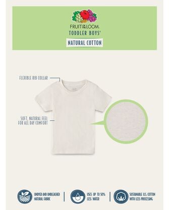 Toddler Boys'  Natural Cotton Crew T-Shirt, 12 Pack 