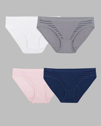 Women's CoolBlend Bikini Panty, Assorted 4 Pack 