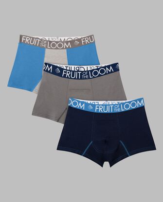 Men's Breathable Performance Cool Cotton Assorted Short Leg Boxer Briefs, 3 Pack 