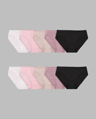 Women's Body Tone Cotton Bikini Panty, Assorted 10 Pack 
