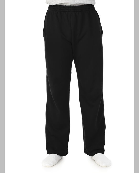 Men's Supersoft Fleece Open Bottom Sweatpants, 1 Pack Black