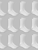 Men's Dual Defense Crew Sock, 12 Pack WHITE