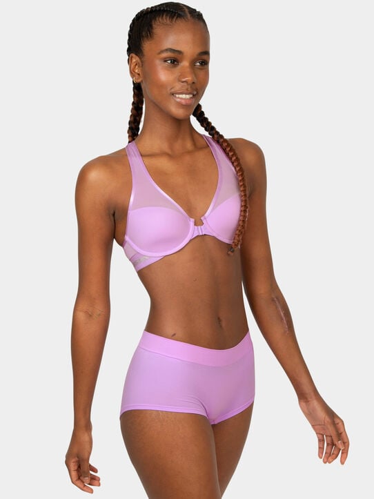'Game Changer' Front and Back Close Racerback Bra, 2 Pack Stellar Orchid/ Black Hue