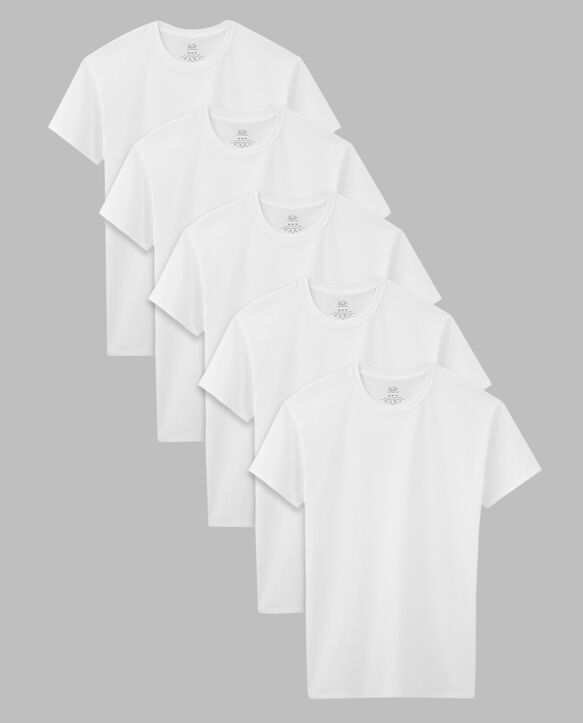 Boys' Crew Neck T-Shirt, White 5 Pack White