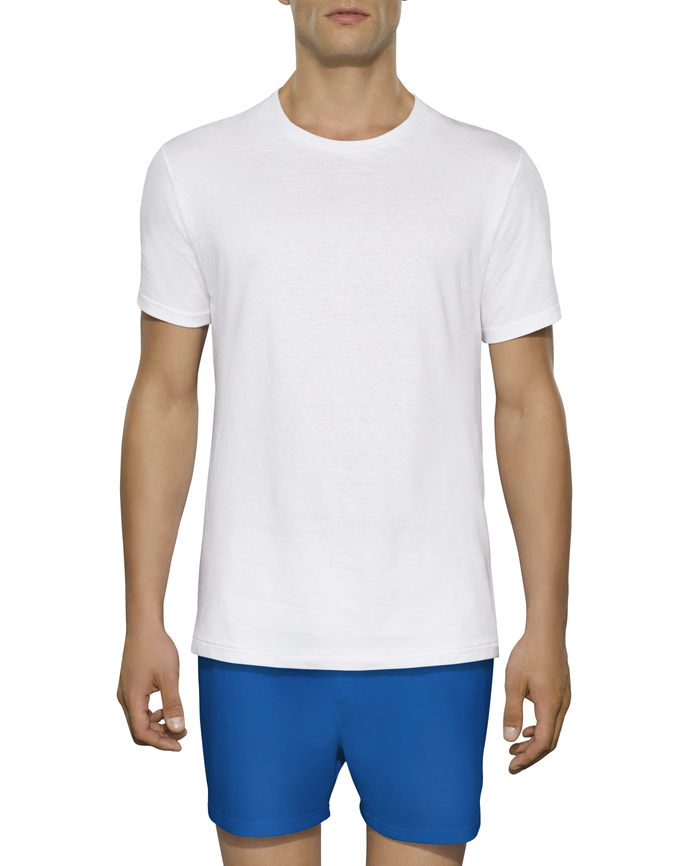 Men's Tall Man White Crew Neck T-Shirts, 3 Pack | Fruit