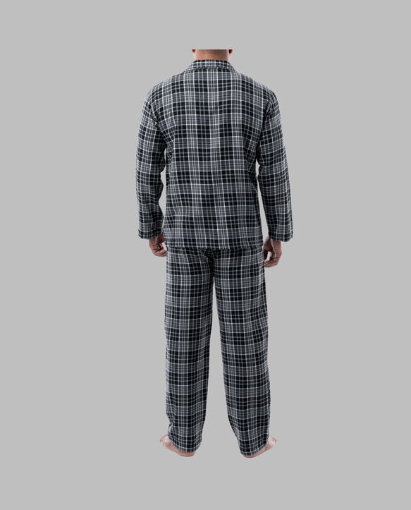 Fruit of the Loom Men's Flannel Pajama, 2 Piece Set GREY PLAID