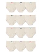 Toddler Girls'  Natural Cotton Brief Underwear, 12 Pack ASSORTED