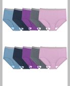 Women's Plus Fit For Me Heather Assorted Brief Underwear, 10 pack HEATHER