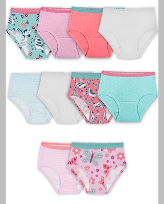 Toddler Girls' EverSoft Assorted Brief Underwear, 10 Pack 