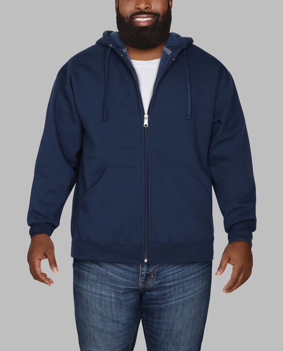 Big Men's Eversoft® Fleece Full Zip Hoodie Sweatshirt Blue Cove