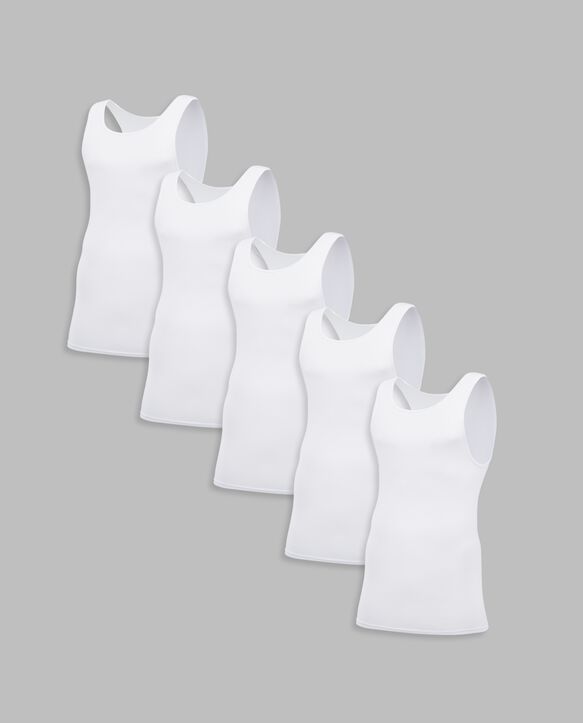 BVD® Men's Cotton A-Shirt, White 5 Pack White