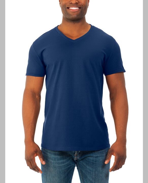 Men's Soft Short Sleeve V-Neck T-Shirt, 4 Pack J Navy