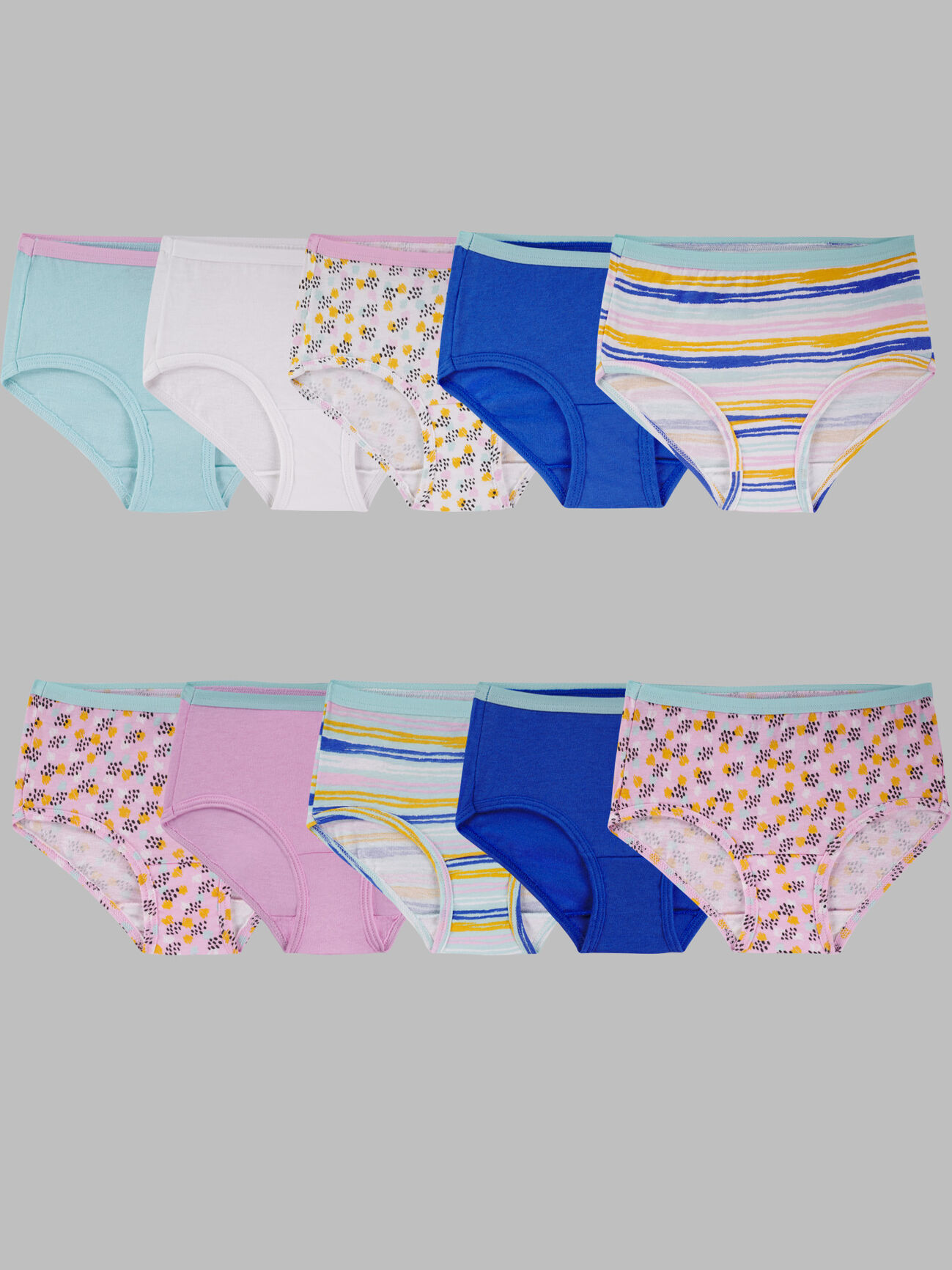 Toddler Girls' EverSoft Assorted Brief Underwear, 10 Pack