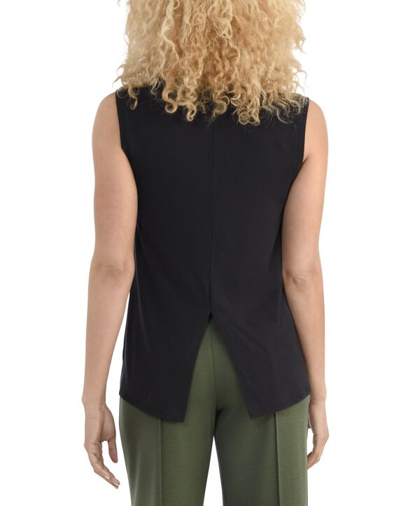 Women's Seek No Further Scoop Neck Shell Tank Top Brilliant Black