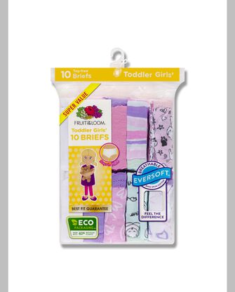 Toddler Girls' Eversoft® Brief Underwear, Assorted 10 Pack ROT. 2