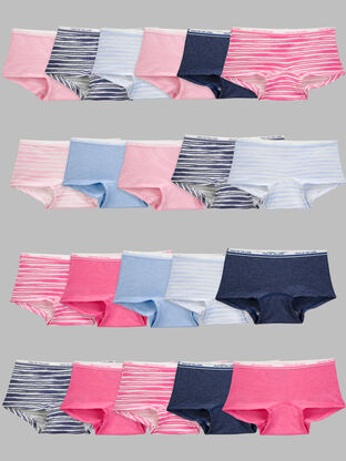 Girls' Heather Boy Short Underwear, Assorted 20 Pack 