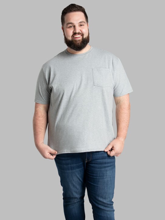 Big Men's Eversoft®  Short Sleeve Pocket T-Shirt Mineral Grey Heather