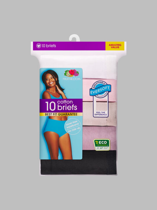 Women's Body Tone Cotton Briefs, 10 Pack