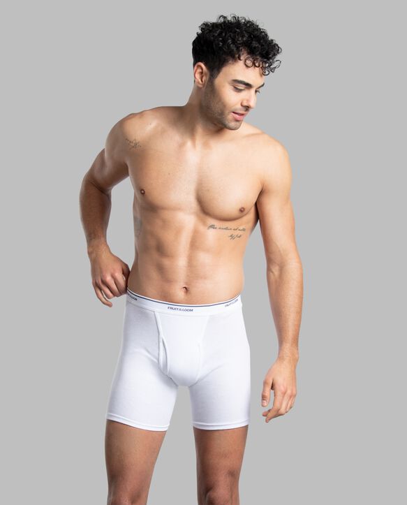 Men's Eversoft® CoolZone® Fly Boxer Briefs, White 5 Pack WHITE