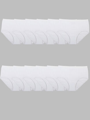Women's Brief Panty, White 12 Pack 