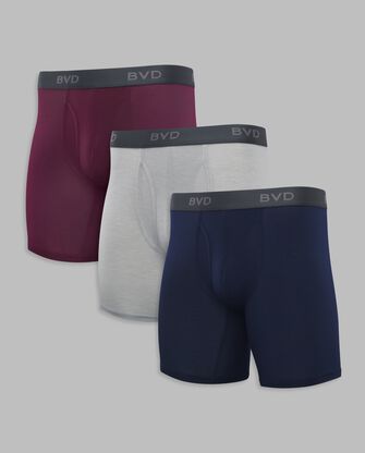 BVD® Men's Ultra Soft Boxer Briefs, Assorted 3 Pack 