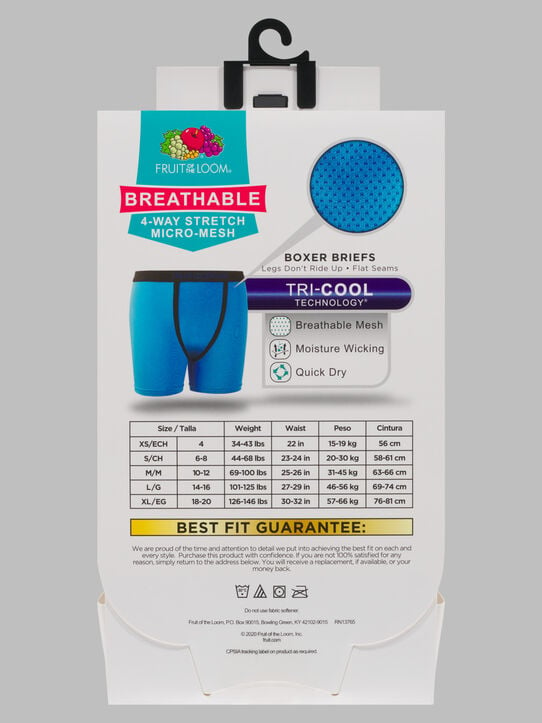 Boys' Breathable Micro-Mesh Boxer Briefs, Assorted 5 Pack Assorted 4
