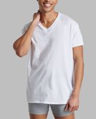 Men's Premium V-Neck Undershirt, White 4 Pack White