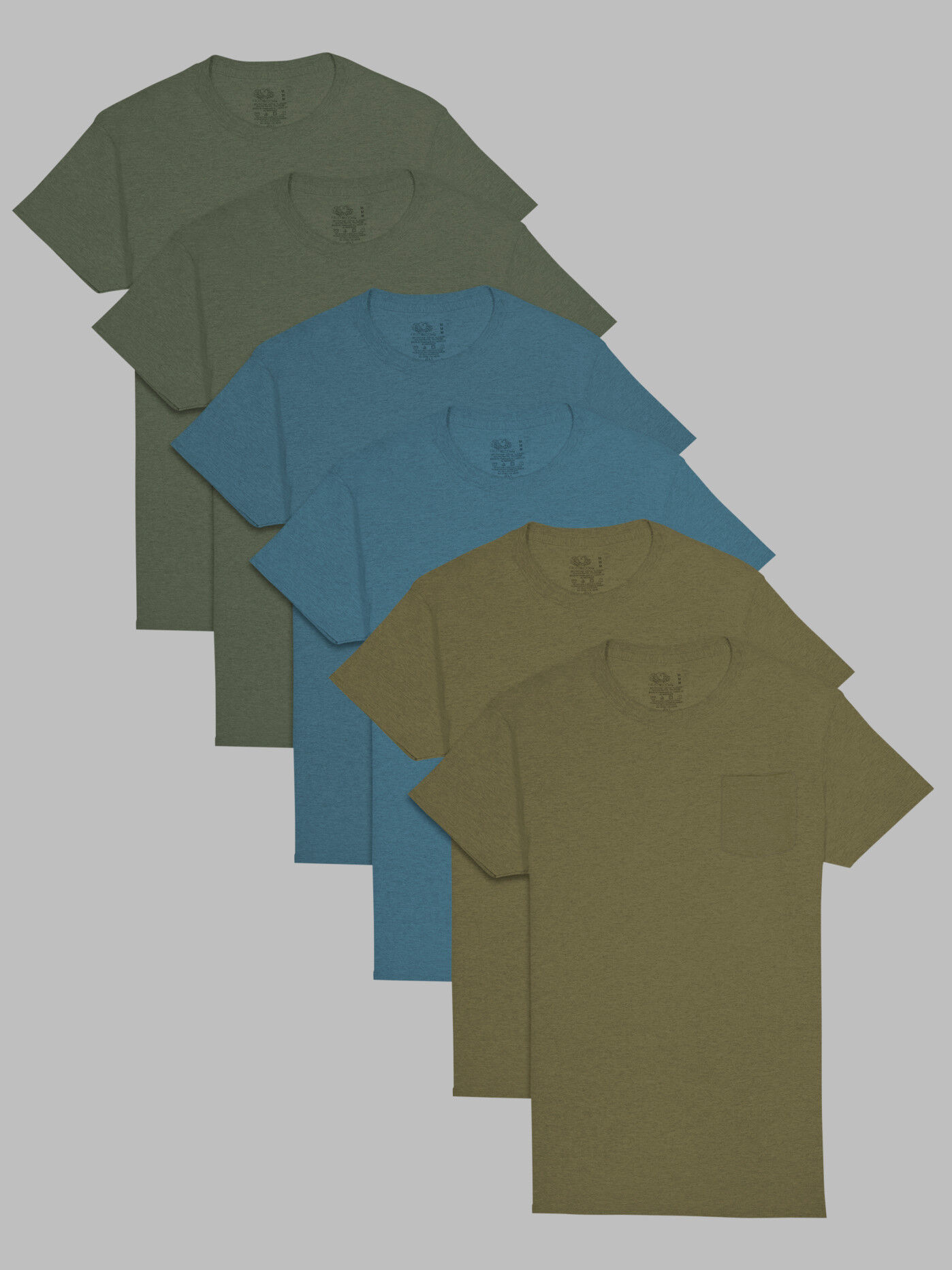 Men s Short Sleeve Pocket T Shirt Assorted 6 Pack
