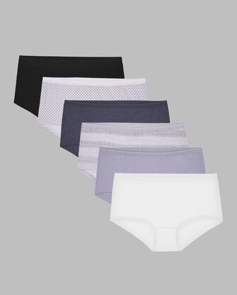 Women's Boyshort Panty, Assorted 6 Pack ASST