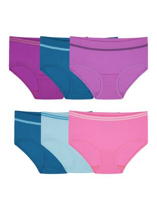 Calvin Klein Girls Panties Underwear Cotton Stretch Assorted Print-Solid  (Large 12-14) 6 Pack