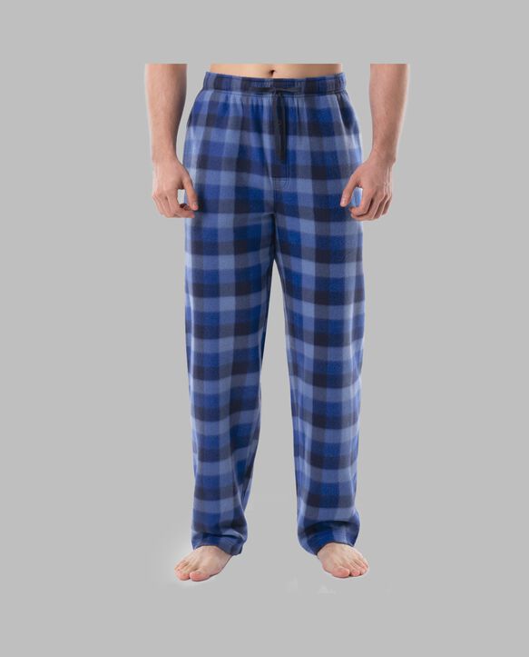 Fruit of the Loom Men's Fleece Sleep Pant, 2 Pack BLUE/BLUE