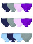 Women's Cotton Heather Assorted Low Rise Brief Underwear, 12 Pack 