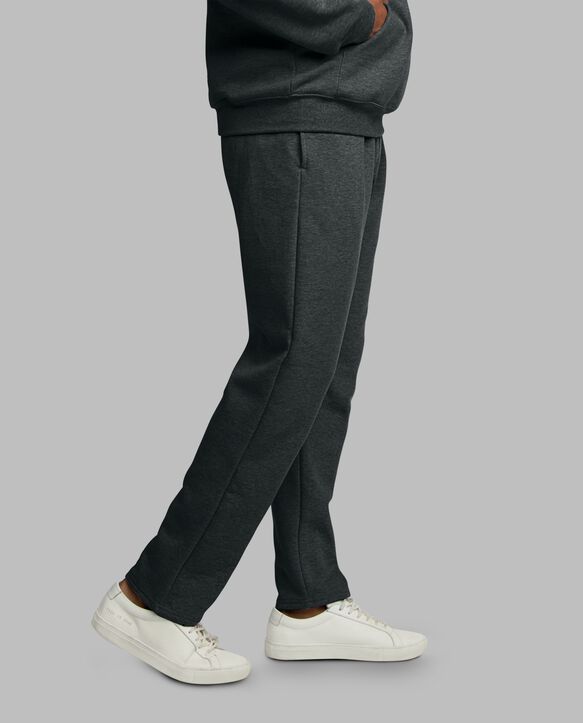 Men's Eversoft® Open Bottom Sweatpants, Extended Sizes Black Heather