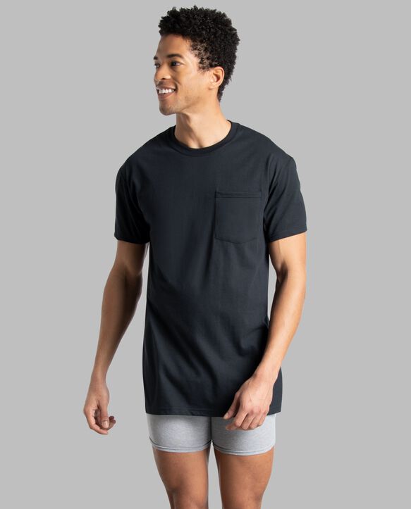 Men's Work Gear Black Pocket T-Shirt, 2XL, 3 Pack ASSORTED