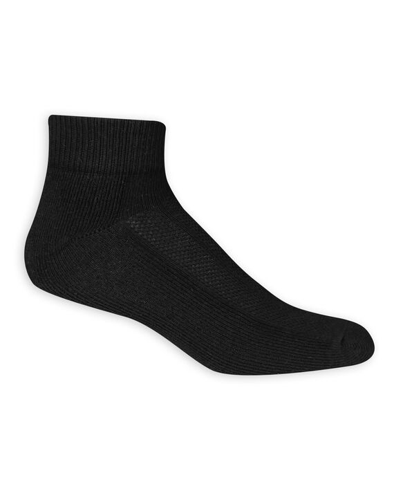 Men's Big and Tall Breathable Cotton Ankle Socks, 6 Pack, Size 12-16 BLACK