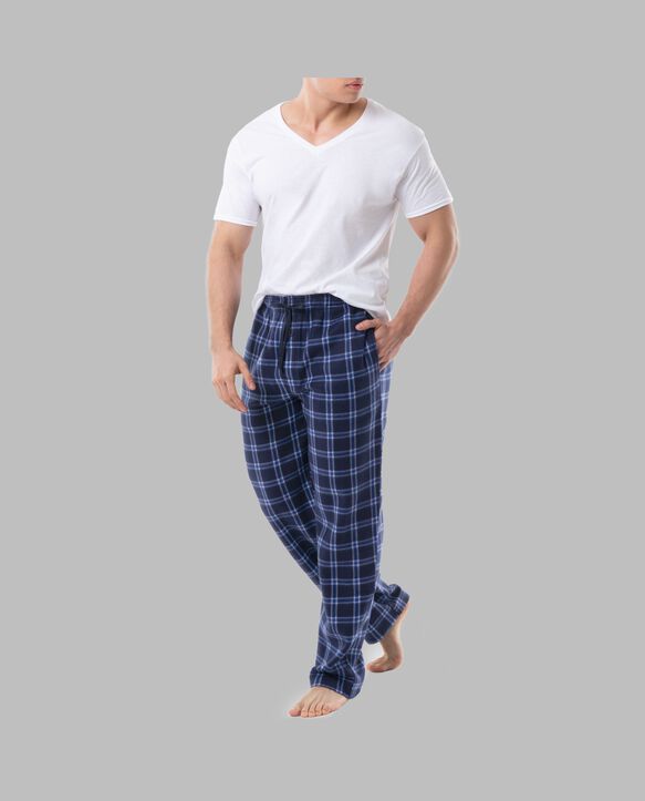 Fruit of the Loom Men's Fleece Sleep Pant, 2 Pack BLUE/BLUE