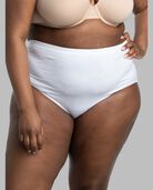 Women's Plus Fit for Me® Cotton Brief Panty, Assorted 6+2 Bonus Pack WHITE